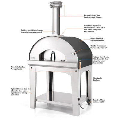 Mangiafuoco Wood-Fired Pizza Oven Diagram #color_gray