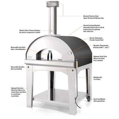 Features of the Marinara Wood-fired Pizza Oven #color_gray