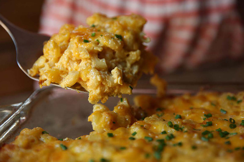 Macaroni and Cheese baked in the Fontana wood-fired oven