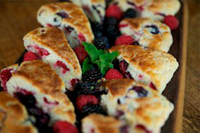 Triple Berry Scones in the Wood-fired Oven