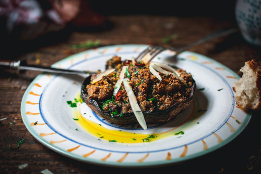 Baked Portobello Mushroom Medley
