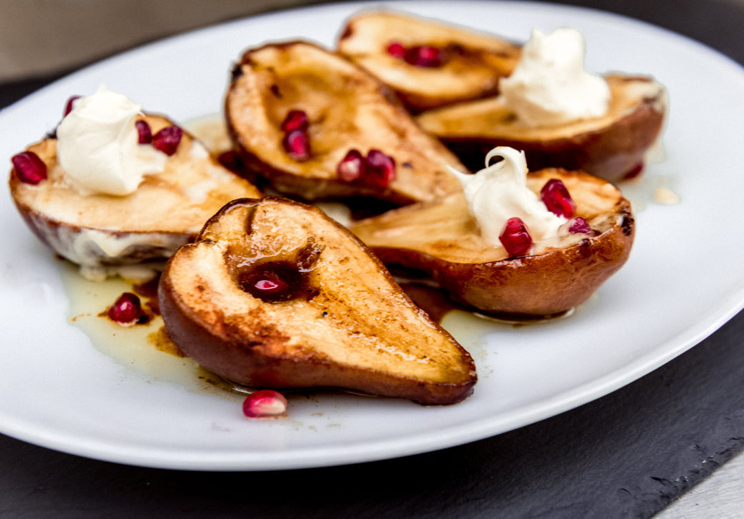 Brown Sugar Bourbon Roasted Pears
