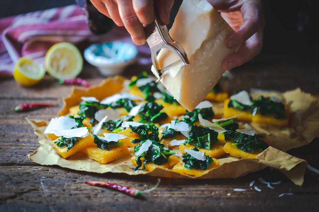 Fried Polenta Crostini with Cavolo Nero