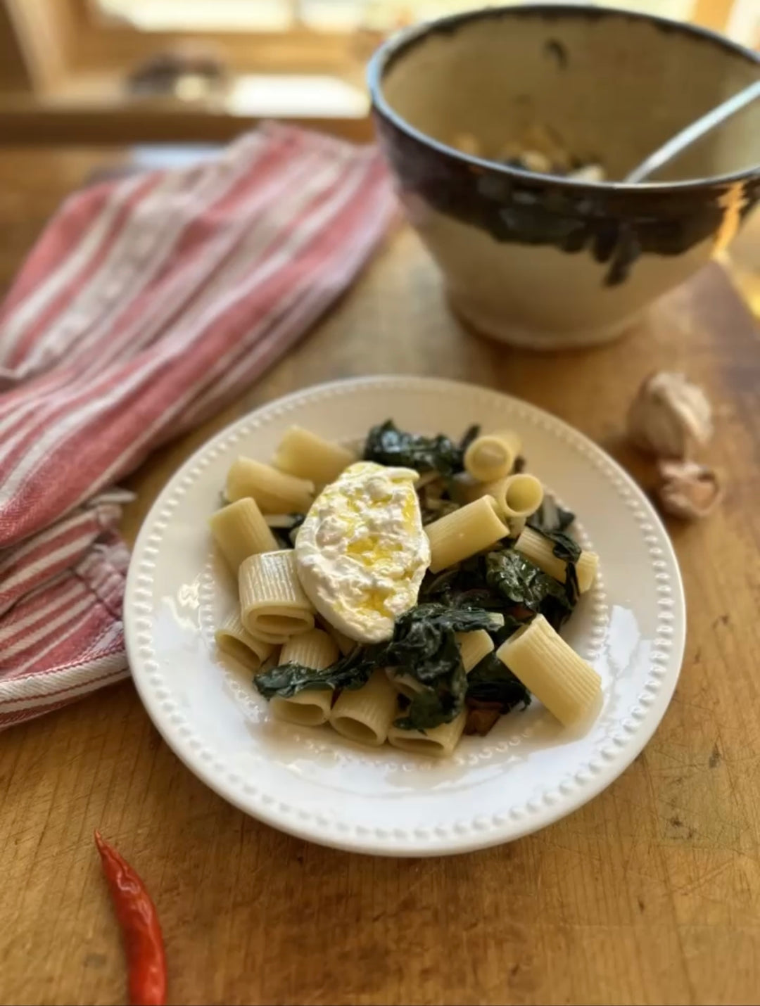 Truffle Burrata & Swiss Chard Pasta
