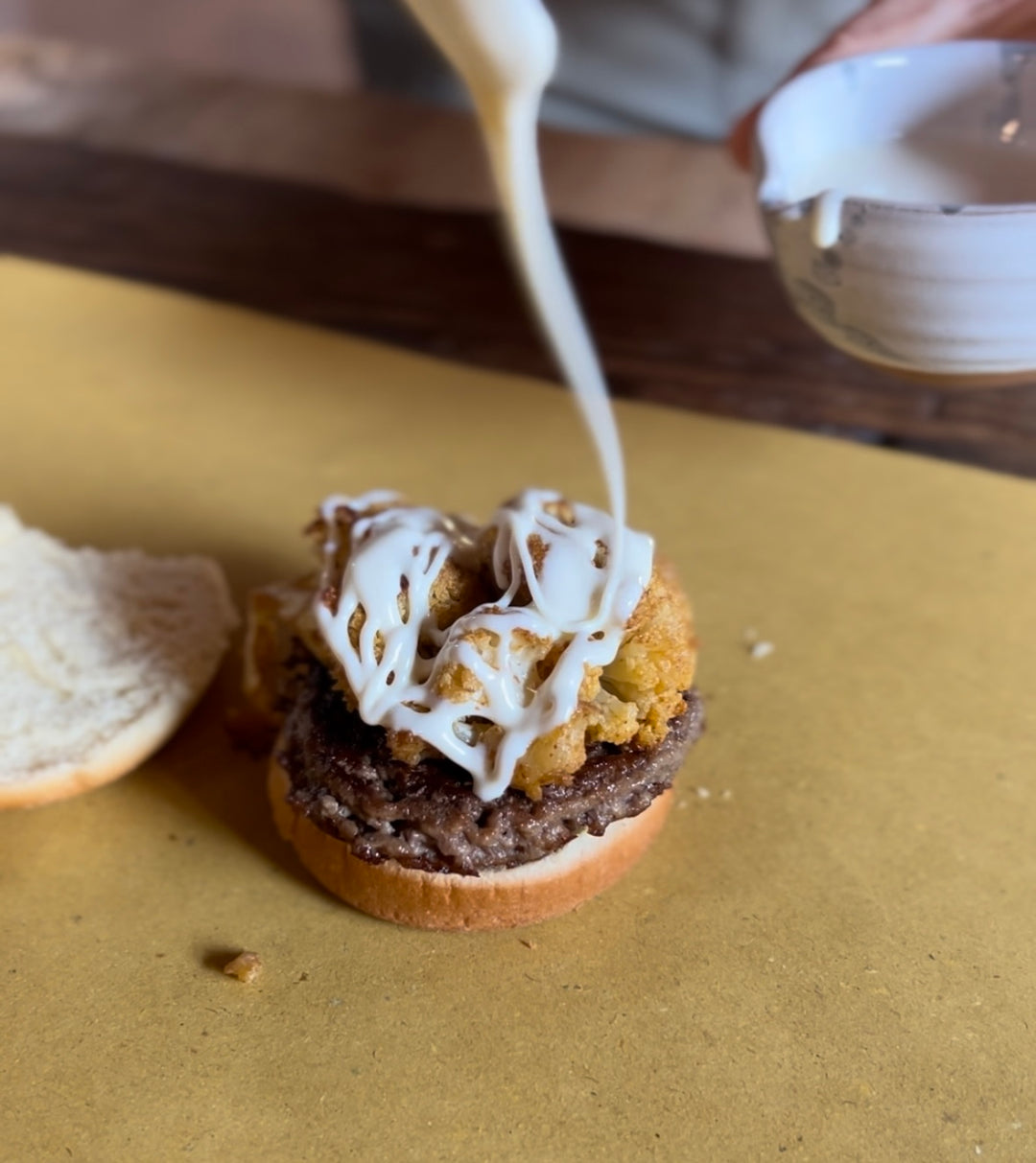 Queso Cauliflower Smash Burger