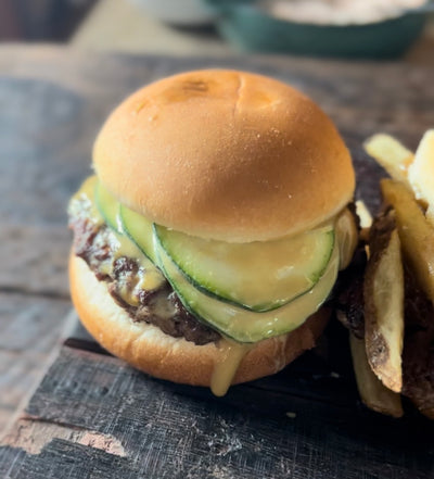 Honey Mustard Zucchini Smash Burger