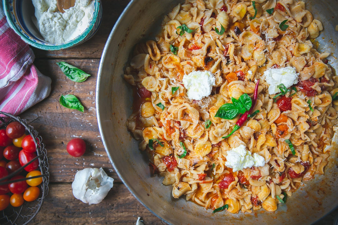 Orecchiette with Cherry Tomatoes and Ricotta
