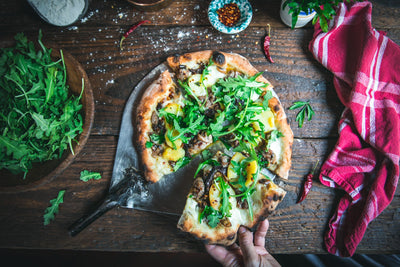 Pizza con Patate e Funghi