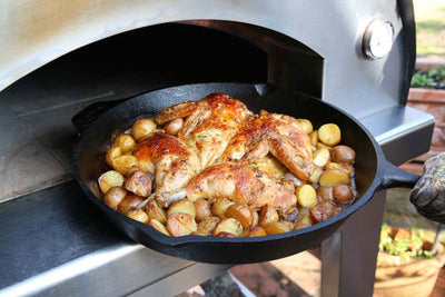 Pollo al Mattone baked in the Fontana wood-fired oven