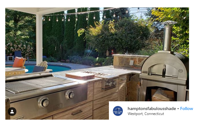 outdoor kitchen with pizza oven