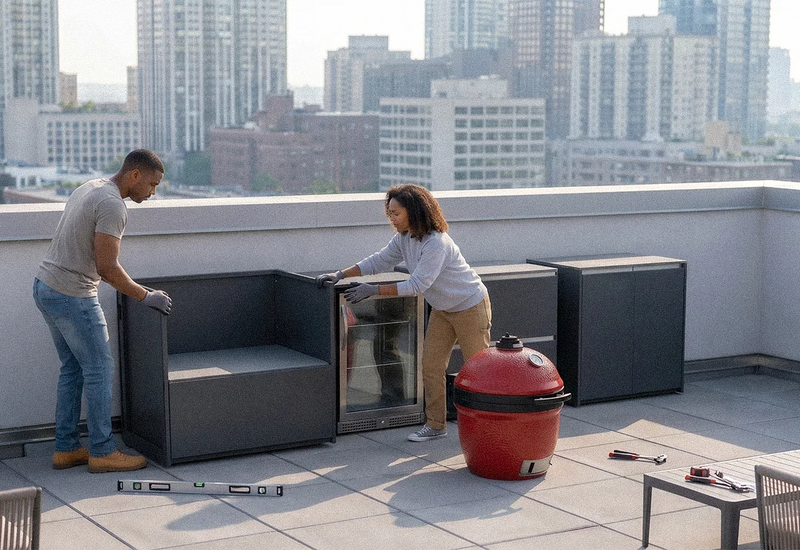 Modular Outdoor Kitchen Installation