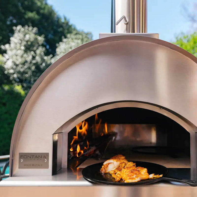 Food Coming Out of a Margherita Wood-Fired Oven 