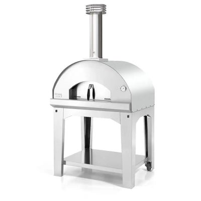 Mangiafuoco Wood-Fired Outdoor Pizza Oven in Stainless Steel #color_stainless-150
