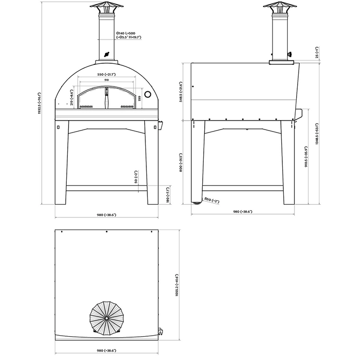 Marinara Pizza Oven Dimensions 