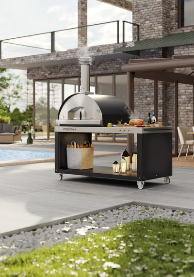 Margherita Gas Outdoor Pizza Oven on Pizza Desk #color_gray
