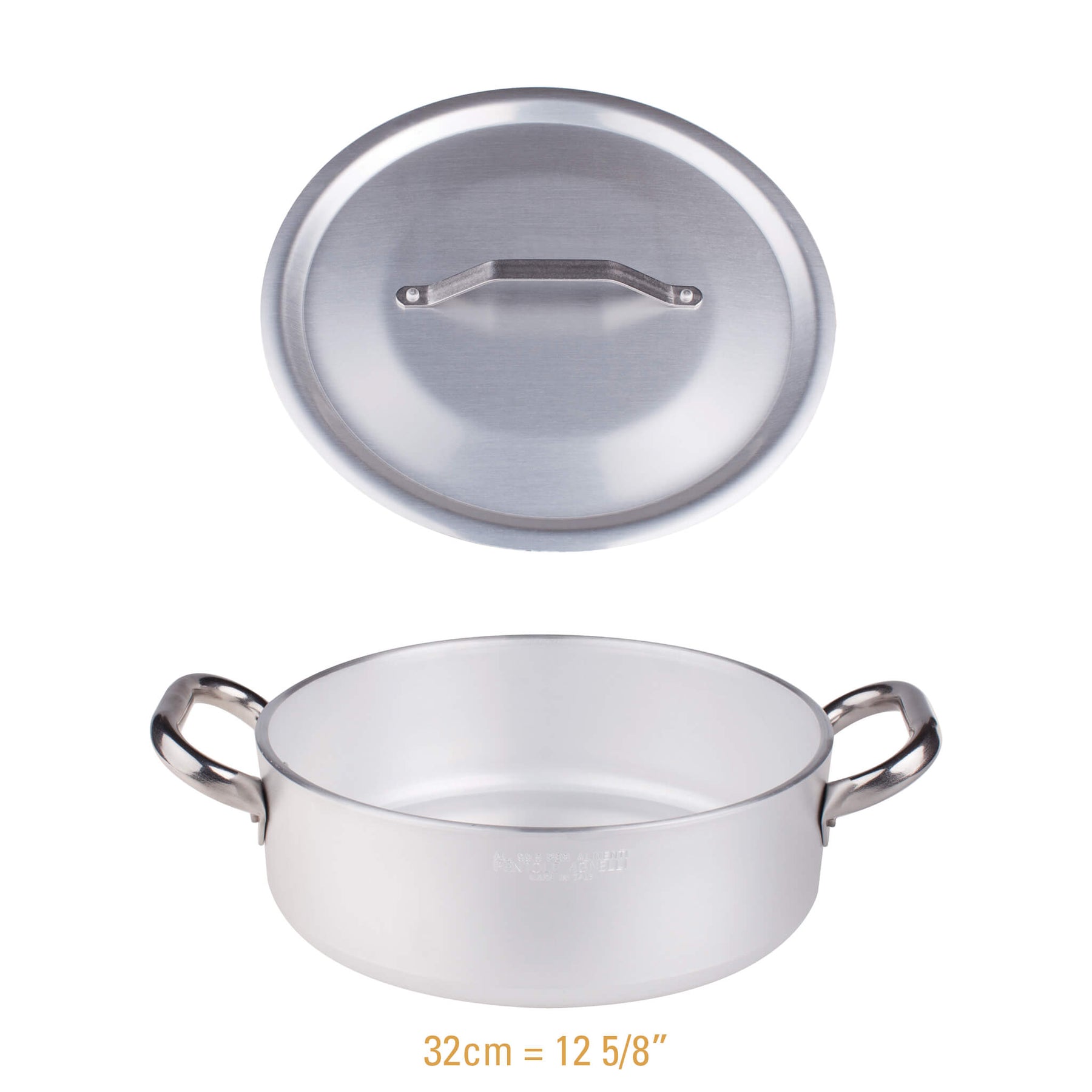  Pentole Agnelli Aluminium Professional Radiant Cylindrical  Casserole Pot with 2 Handles, Diameter 24 cm. : Home & Kitchen