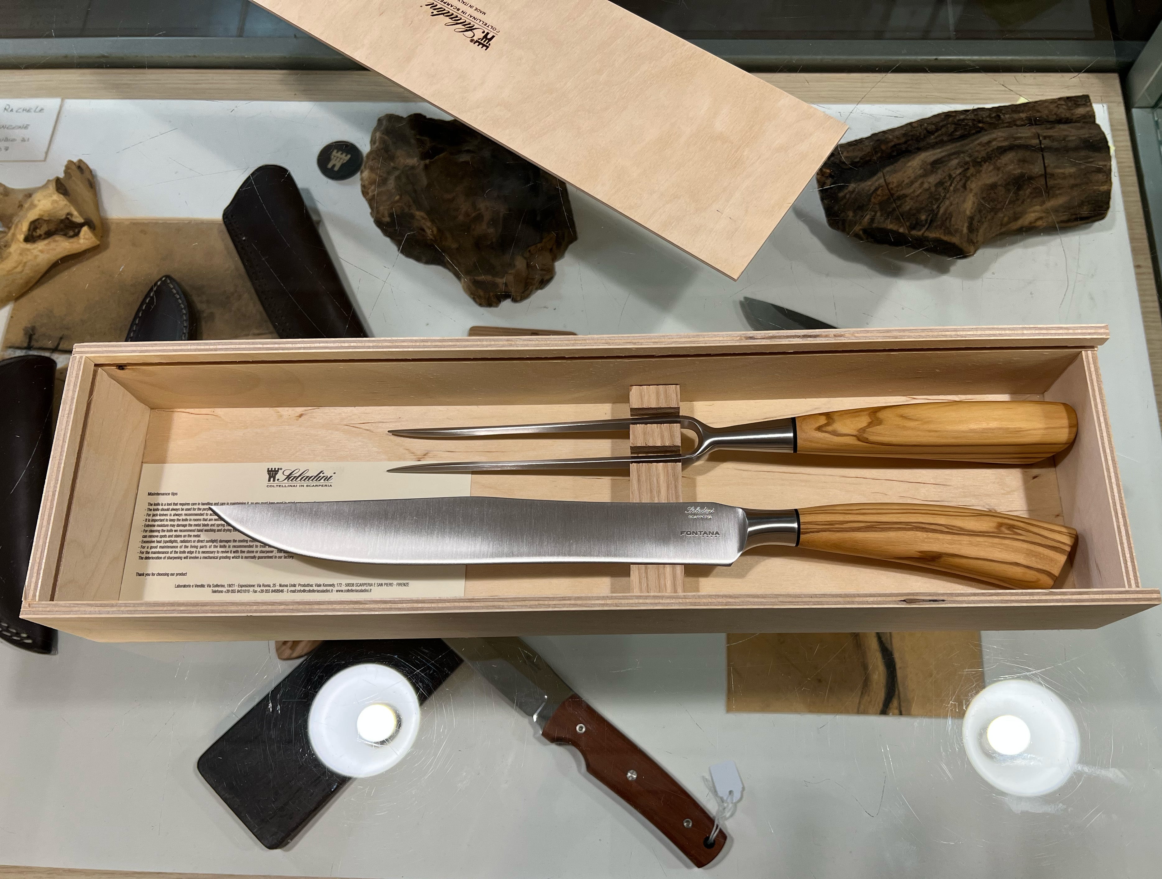 Saladini Coltellinai in Scarperia Carving Knife & Fork Set