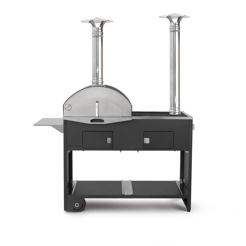 The Pizza e Cucina Double: A Modular, Wood-Fired Pizza Oven, Cast-Iron Grill, Smoker, Wok, Flattop Griddle, Smoker by Fontana Forni